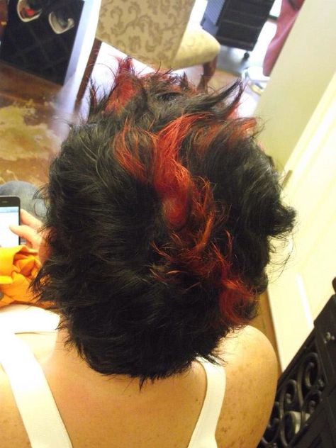 Red Strips In Hair, Red Tips, Red Streaks, Hair Red, Mens Hairstyles, Red Hair, Black Hair, Dreadlocks, Hair Cuts