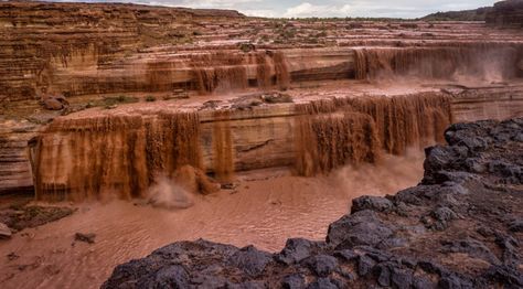 6. Grand Falls Chocolate River, Arizona Waterfalls, Grand Falls, Arizona Adventure, Arizona Road Trip, Arizona Hiking, Arizona Travel, Arizona Usa, Chocolate Factory