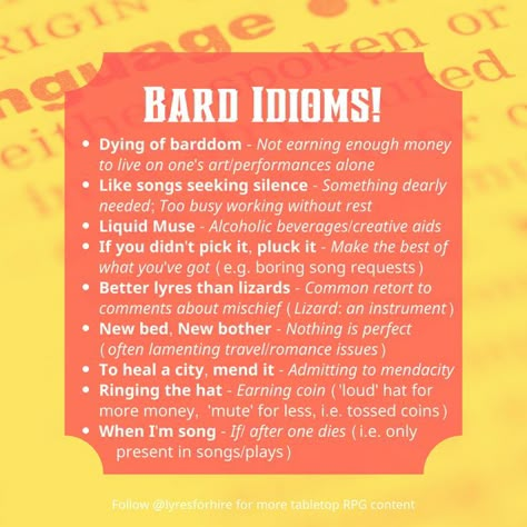 Dnd Idioms, Dnd Bard, Dnd Stories, Dnd Campaign, Dungeon Master's Guide, Dnd Funny, Dnd 5e Homebrew, Dnd Dragons, D&d Dungeons And Dragons