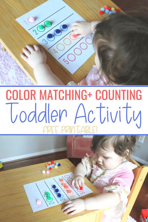 Free printable activity for toddlers to help them with their color matching and learning their numbers. Simple no prep activity that's educational as well! Sand Recipe, Educational Toddler Activities, Moon Sand, Activity Printables, Easy Toddler Activities, Activity For Toddlers, Sensory Activities Toddlers, Toddler Education, Free Printable Activities