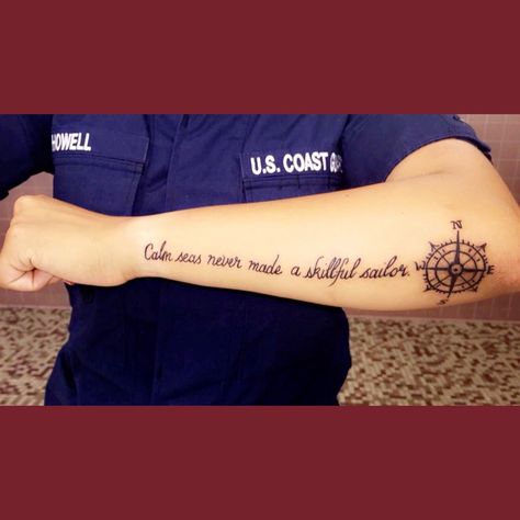 In love with my new tattoo #USCG #COASTIE Coast Guard Tattoo Ideas, Coastguard Tattoo, Coast Guard Tattoo, Nautical Tattoo Sleeve, Coast Guard Mom, Coast Guard Academy, Sailor Tattoos, Ink Therapy, Military Tattoos