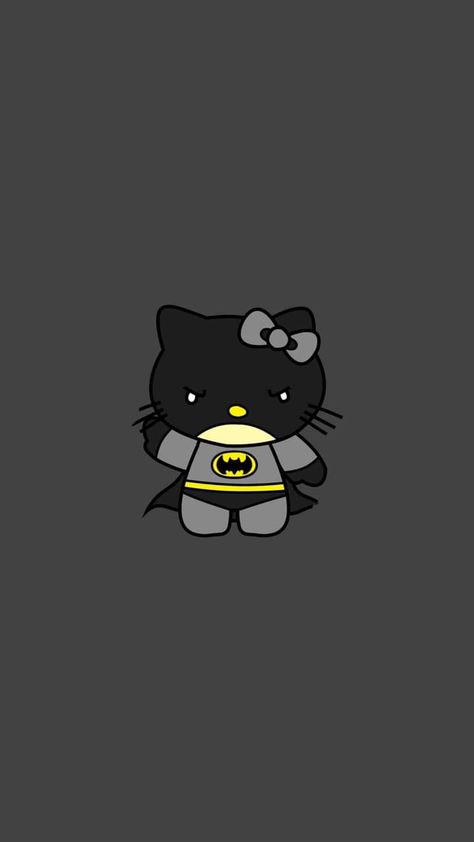 Matching Batman Wallpaper, Sigma Batman, Batman And Hello Kitty, Batman Hello Kitty, Hello Kitty Batman, Cute Batman, Batman Quotes, Batman Cartoon, Batman Suit