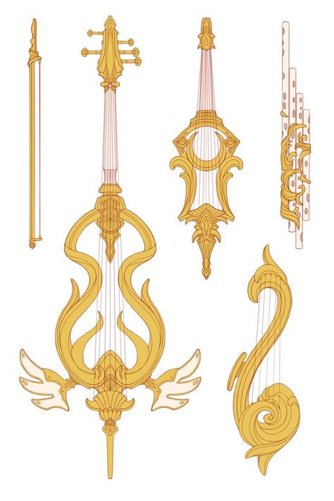 Fantasy Instrument, Violin Design, Instruments Art, Fantasy Props, Have Inspiration, Arte Inspo, Prop Design, Fantasy Concept Art, Art Reference Poses