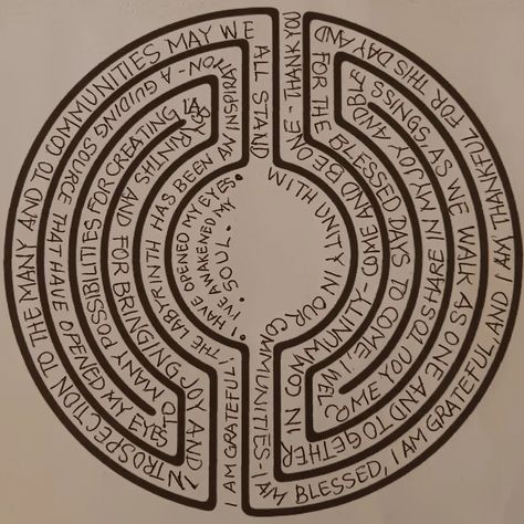 Feeling much gratitude for the opportunity. It's like a labyrinth in my backyard. Living and Giving in CommUnity. This is the design of the #labyrinthatthecreek, a duo entry in which you can walk together, entering at opposite ends, or walk solo. Stay on the path, sit in the center and receive answers on what you seek to know. Happiness for me, is a labyrinth, walking, making, creating. #thankful #grateful #blessed #clarity #walkingthelabyrinth #craftinglabyrinths Walking Labyrinth, Labyrinth Walk, God Mother, Tiny House Village, House Village, Thankful Grateful Blessed, Walk Together, Backyard Living, Art Prompts