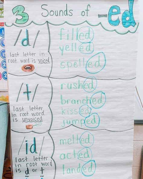 Ed Anchor Chart, Suffix Anchor Chart, Suffixes Anchor Chart, Suffix Ed, 3rd Grade Words, First Grade Words, Reading Stations, Hindi Language Learning, Phonics Programs