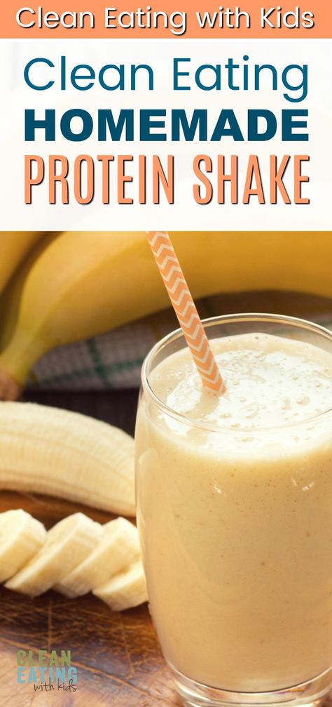 Protein Shake Alternative, Natural Protein Smoothie, Homemade Protein Shake, Quick Breakfast Smoothies, Natural Protein Shakes, Protein Shakes For Kids, Vanilla Protein Shake, Homemade Protein Shakes, Clean Eating With Kids