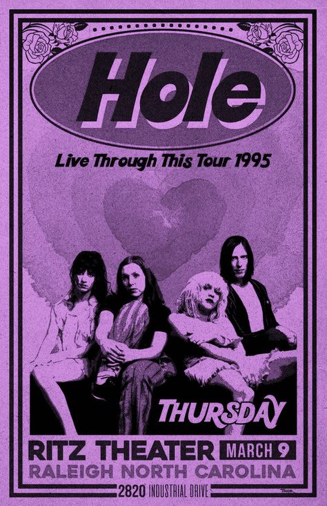 Purple Posters, Hole Band, Hole Courtney Love, Courtney Love Hole, College Poster, Album Posters, Music Poster Design, Posters For Room, Dorm Posters