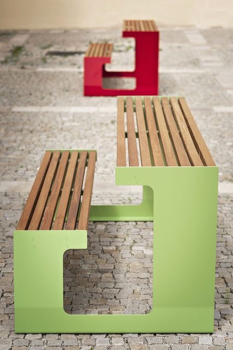 Bench Design Outdoor, Park Bench Design, Restaurant Plan, Park Benches, Parks Furniture, Store Interiors, Urban Furniture, Bench Designs, Picnic Set