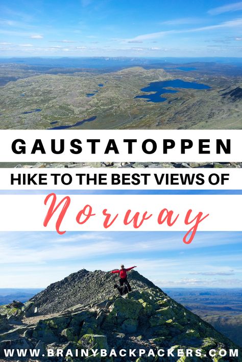 Looking for the best 360 views of Norway? Gaustatoppen hike gives you exactly that, and not without a reason, one of the Norwegian's favorite hikes. This guide tells you everithing you need to know to hike Gaustatoppen safely. #hiking #hike #Norway #nature #hikingguide #travel #responsibletourism #brainybackpaqckers #wanderlust #outdoors #adventure #Europe Hiking Norway, Northern Norway, Popular Travel Destinations, Responsible Tourism, Scandinavia Travel, Visit Norway, Hiking Guide, Norway Travel, Top Travel Destinations