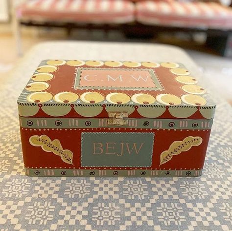 BOXES | Amy Balfour Amy Balfour, Painted Trunk, Love Box, Painted Boxes, Assemblage, Decorative Painting, Painted Furniture, Storage Box, Folk Art