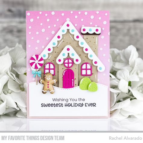 Gingerbread House Card, Gingerbread Cards, Candy Cane Crafts, Gum Drops, Mft Stamps, Card Kits, Classic Holiday, Tag Design, Card Kit