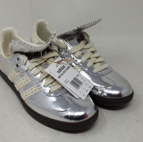 Archive Fashion Shoes, Silver Samba, Bored Of Life, Envy Clothing, Girl Sneakers, Dr Shoes, Silver Sneakers, Wales Bonner, Shoe Inspo