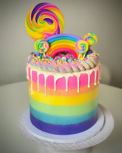 NYC Cake and Cupcake Baker’s Instagram photo: “Ending the weekend with this gorgeous rainbow explosion cake for @decor_and_more_by_o 🌈 💧 Colors by @colour.mill 🌈 Using @wiltoncakes…” Nyc Cake, Birthday Candles, Cupcake Cakes, Birthday Cake, Rainbow, Candles, Cake, Instagram Photo, Birthday