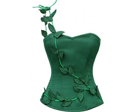 Green steel bonded leaf corset for $100.00 Leaf Corset, Green Corset Top, Green Corset, Overbust Corset, Nightingale, Corsets, Character Costumes, Deep Green, Corset Top