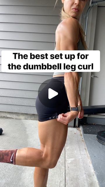 Sarah Herse Fitness on Instagram: "Most home gyms (and gyms with minimal equipment) do not have all the machines a commercial gym has, and that’s OK!  If you do not have access to a seated or lying leg curl machine, use this dumbbell leg curl set-up instead. This will target your hamstrings and is an important exercise not to skip!

Full workouts and programs available on the Sarah Herse Fitness App! Start a 7-day free trial at www.SarahHerse.com

Outfit: @Ryderwear (code SARAH)

#legcurl #hamstrings #hamstringexericse #homeworkout #fitness" Hamstring Machine Workout, Leg Curl Machine, Lying Leg Curls, Home Gyms, Leg Curl, Fitness App, Workout Apps, At Home Gym, Set Up