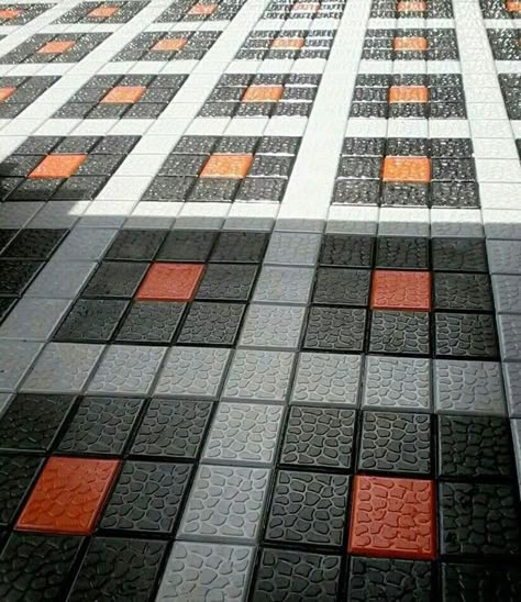 Paver Blocks Patterns, Chips Floor Design, Parking Tiles Design Indian, Outside Flooring Ideas, Pavers Backyard Landscaping Ideas, Paver Block Design, Pathway Tiles, Parking Tiles Design, Outdoor Flooring Options