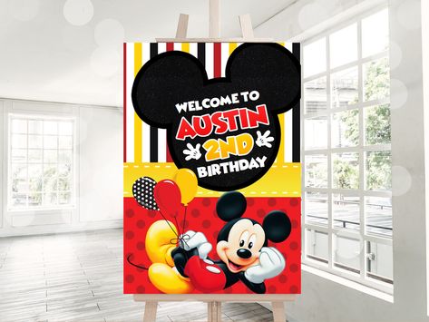 Mickey 1st Birthdays, Mickey Mouse Birthday Party, Welcome Boards, Welcome Banner, Mickey Mouse Party, Welcome Board, Mickey Mouse Birthday, 1st Birthdays, Banners Signs