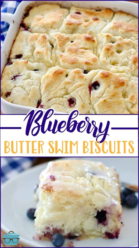 Blueberry Hushpuppies, Blueberry Butter Swim Biscuits, Breakfast Deserts, Berry Biscuits, Dessert Blueberry, Butter Swim Biscuits, Blueberry Butter, Swim Biscuits, Biscuits Homemade