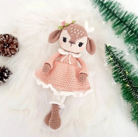 Deer Amigurumi, Deer Doll, Crochet Deer, Amigurumi Doll Pattern, Crochet Bunny Pattern, Pola Amigurumi, Deer Pattern, Crochet Free, Crochet Christmas