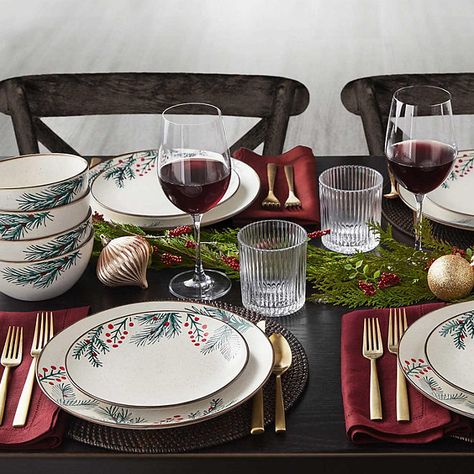 This year, create a beautiful table setting with the Member's Mark™ 12-Piece Stoneware Holiday Dinnerware Set. The set includes 4 large round 10.5" dinner plates, 4 round 8.3" salad plates, and 4 deep round 6" bowls. Christmas Dinner Plate Setting, Christmas Dishes Dinnerware, Christmas Dishware, Christmas Dining Setting, Dish Sets Dinnerware, Christmas Dishes Sets, Christmas Dinner Plates, Holiday Dinnerware, Christmas Dinnerware