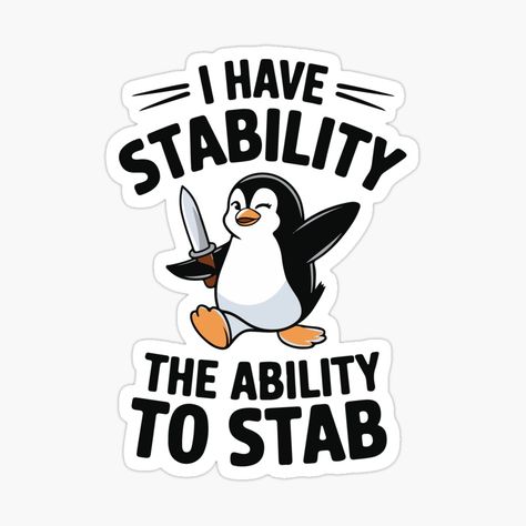 Penguin With A Knife, Knife Sticker, Holding A Knife, Awesome Stickers, Cute Penguin, The Text, Cute Penguins, Fun Stickers, Text Me