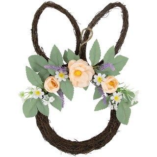 17" Floral Bunny Ears Wreath curated on LTK Indoor Wreath, Easter Bunny Ears, Floral Wreath Design, Twig Wreath, Clay Pieces, Spring Equinox, Easter Season, Wreaths And Garlands, Christmas Central