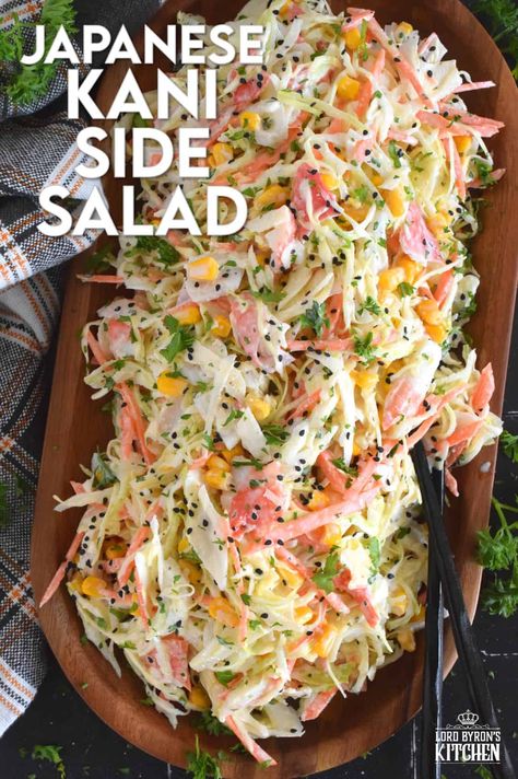 Salad Japanese, Kani Salad, Crab Salad Recipe, Julienned Carrots, Zesty Sauce, Shredded Cabbage, Popular Side Dishes, Best Salad Recipes, Cabbage Salad