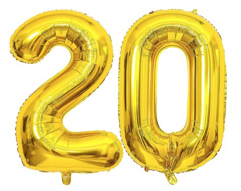 Giant Gold Balloon Number 20,40 Inch Gold 20th #party #partydecorations #decorations #anniversary #anniversaryparty #20thanniversary #emerald #emeraldparty #partyidea #partydecorideas Giant Number Balloons, 60 Balloons, 60th Birthday Party Decorations, Gold Number Balloons, 60th Birthday Decorations, 50 Balloons, 50th Birthday Party Decorations, Foil Number Balloons, Anniversary Party Decorations