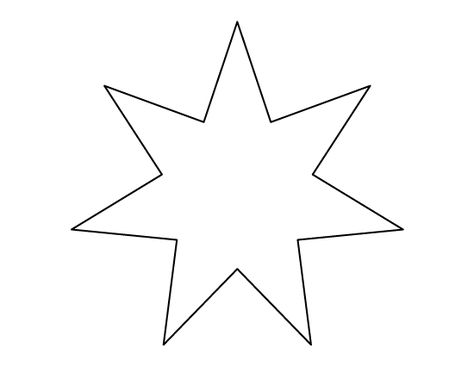 Seven-pointed star pattern. Use the printable outline for crafts, creating stencils, scrapbooking, and more. Free PDF template to download and print at http://patternuniverse.com/download/seven-pointed-star-pattern/ 6 Pointed Star, Seven Pointed Star Tattoo, 7 Pointed Star Tattoo, Seven Pointed Star, Postcard Examples, Star Template Printable, 7 Pointed Star, Tattoos Infinity, Star Template