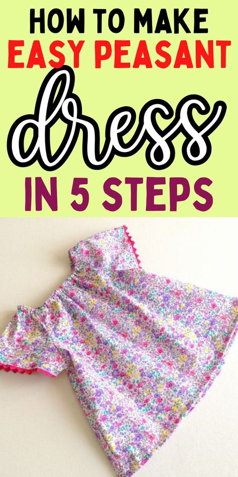 How to sew a simple dress. Easy dress pattern. Simple dress pattern for sewing. Toddler Dress Pattern Free, Patterns For Toys, Baby Dress Pattern Free, Peasant Dress Patterns, Baby Dress Tutorials, Pattern For Sewing, Diy Dresses, Colorful Hairstyles, Toddler Dress Patterns