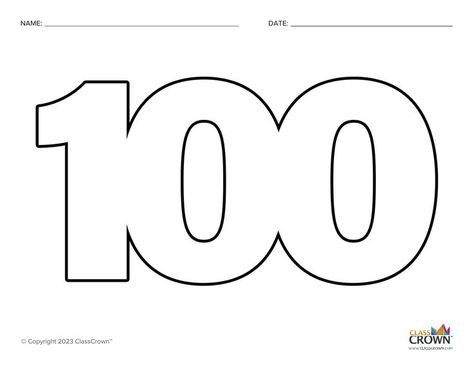 100 Days Of School Project Kindergartens, 100 Días De Clases, 100 Day Of School Project, Science Experiments For Preschoolers, Colorful Borders Design, School Images, School Coloring Pages, Alphabet Flashcards, 100th Day Of School