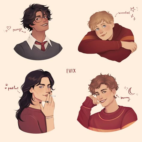 Fan art by evix.art | harry potter Harry Potter Fan Art Marauders, Padfoot And Prongs Fan Art, Adult Harry Potter Fanart, Harry Potter Fanart Harry Fan Art, The Marauders Fan Art, Marauders Era Fan Art, Marauders And Harry, Draco Malfoy Hermione Granger, Orion Black