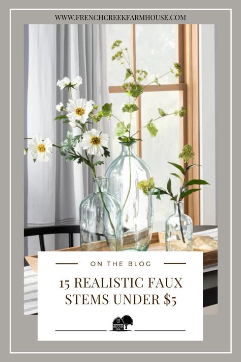 Best Faux Plants, Flowers For Spring, Cottagecore Design, Faux Stems, Cottage Decor Farmhouse, Small Space Organization, Pretty Decor, Plant Cuttings, Faux Florals