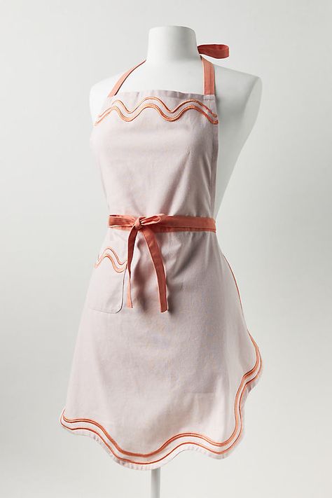 Cotton Embroidered accents Machine wash Imported | Madeline Cotton Apron by Anthropologie in Red William Sonoma Apron, Cute Cooking Apron, Cute Apron Aesthetic, Sibling Ocs, Apron Aesthetic, Aesthetic Apron, Florist Apron, Vintage Apron Pattern, Cute Apron