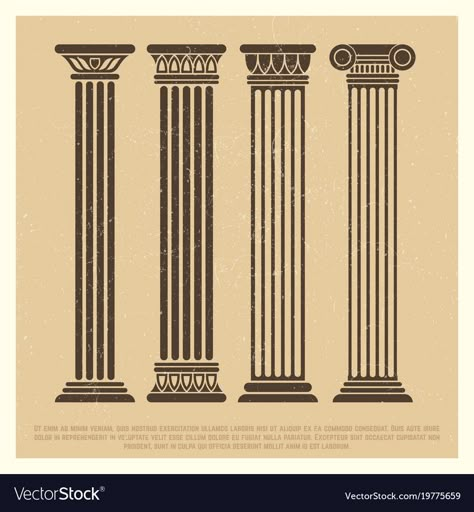 Column Illustration, Simple Art Style, Ancient Columns, Ancient Egyptian Architecture, Marble Pillar, Grunge Posters, Isometric Drawing, Marble Blue, Vintage Chandeliers