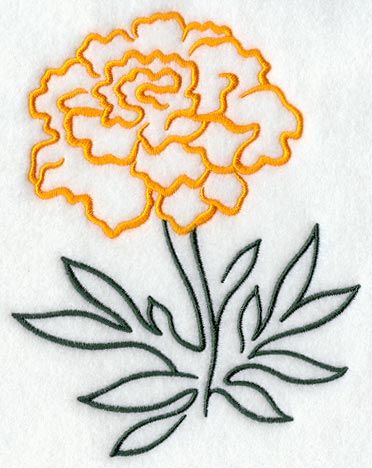 marigold Marigold Tattoo, Tree Tattoo Designs, Freestanding Lace Embroidery, Birth Flower Tattoos, Marigold Flower, Line Art Design, Free Machine Embroidery Designs, Flower Embroidery Designs, Tree Tattoo