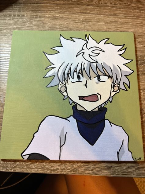 Killua Painting Canvas, Anime Canvas Painting, Anime Painting, Canvas Acrylic Painting, Killua Zoldyck, Hunter Hunter, Canvas Drawings, Cute Canvas, Anime Canvas