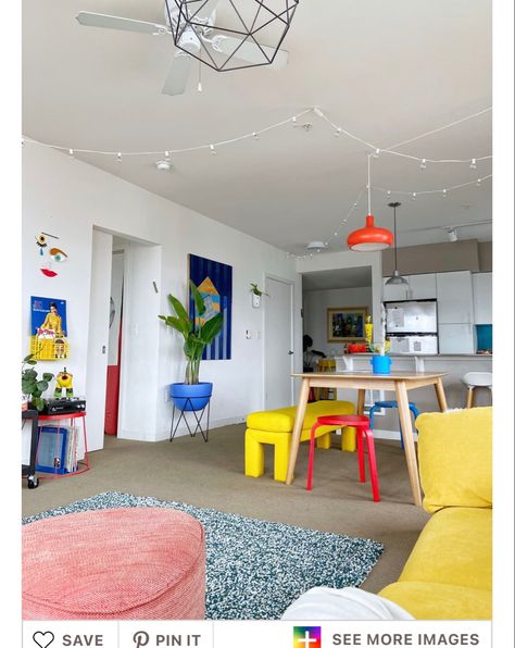 Colorful Apartment, Rental Apartment, Family Of Five, Painted Walls, Fun Family, Small Apartment, Small Space Living, Interior Inspo, Apartment Therapy