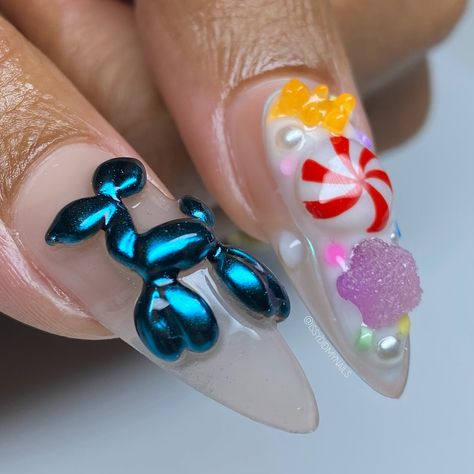 Check me outtttt🍿🤡🎪 would you wear these crazy nails? 🥴🔥 COMMENT below!! 3D designs sculpted using the sculpture gel linked in my @amazon storefront!!! Get you some!! . . #photoshootnails #cartoonnails #pressontoes #issydidmynails #acrylicnails #trendynails #acrylictoes #nailart #naildesigns #nailinspo #nailsofinstagram #nailtechchicago #nailtech #birthdaynails #elegantnails #nailartist #chicagonails #chicagonails #pressonnails #crystalnails #nailporn #nailartaddict #chicagonailtech #inst... 3d Holiday Nails, 3d Christmas Tree Nails, Christmas Nails 3d Bow, Christmas 3d Nail Art, 3d Christmas Nails, 3d Sculpted Nail Art, 3d Sculpting Gel Nail Art, December Nails, Christmas 3d