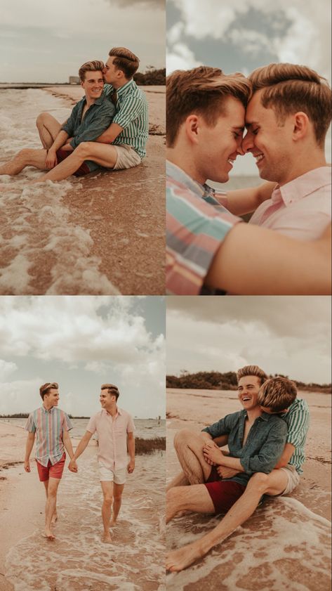 Gay Beach Wedding, Gay Wedding Aesthetic, Gay Wedding Photos, Beach Photo Shoot, Beach Couple, Beach Session, Neuer Job, Gay Aesthetic, Men Kissing