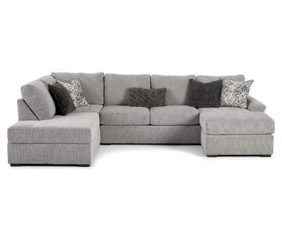 Save on Broyhill Living Room Furniture | Big Lots Apartment Esthetics, Georgia Farmhouse, Comfy Sectional, Broyhill Furniture, Gray Couch, Gray Sectional, U Shaped Sectional, Living Room Collections, Big Lots