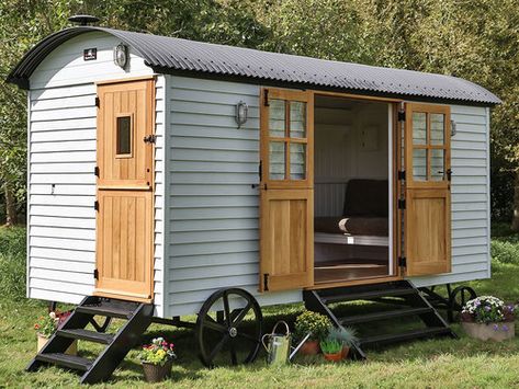 House Art Studio, Shepherds Hut For Sale, Garden Huts, Stable Doors, Hut House, Sunny Garden, Stable Door, Office Guest Room, Shepherds Hut