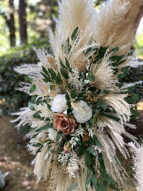 Pampas Flower Arch Arrangement, Boho Wedding Decor, White, Cream, Ivory, Pampas Grass, Wedding Backdrop, Swag for Arch, Rustic Wedding Decor - Etsy Grass Wedding Backdrop, Flower Arch Arrangement, Pampas Flower, Arch Arrangement, Boho Centerpiece, Boho Wedding Arch, Pampas Grass Wedding, Boho Wedding Decor, Deco Champetre