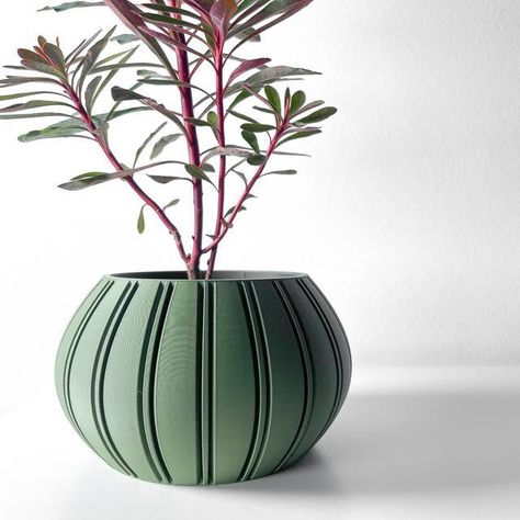 The Ovire Planter Pot with Drainage Tray and Stand Plant not included. Colors and sizing available. Design licensed by Terra De Verdant on Thangs. Flower Planter Ideas, Bowl Shapes, Cute Planters, Ceramics Glazing, Vase Plant, Retro Crafts, Diy Plaster, 3d Printer Designs, 3d Printing Art