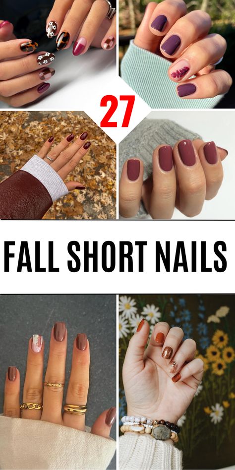 27 Fall Short Nails 2024: Top Trends and Cute Ideas to Try This Autumn - divagaze.com Fall Gel Nails Short Square, Short Squoval Nails Design Fall, French Tip Nails Burgundy, September Nail Ideas Gel Simple Short, September 2024 Nails, Short Nails For Fall, Fall Gel Nails Short, Fall Nails 2024 Trends, September Nail Ideas 2024