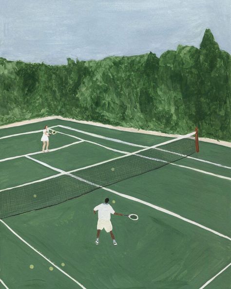 Isabelle Vandeplassche on Instagram: “Friday afternoon 🎾” Tennis Court Drawing, Tennis Art Painting, Isabelle Vandeplassche, Tennis Painting, Tennis Illustration, Tennis Artwork, Tennis Wallpaper, Tennis Poster, Tennis Pictures