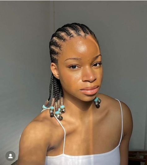 Shoulder Length Cornrows, Cornrows On Short Natural Hair, Conrows Lines Natural Hair Short, Short Cornrow Hairstyles, Braids Without Extensions, Short Cornrows, Cornrows Short Hair, All Back Hairstyle, Allow Me To Reintroduce Myself