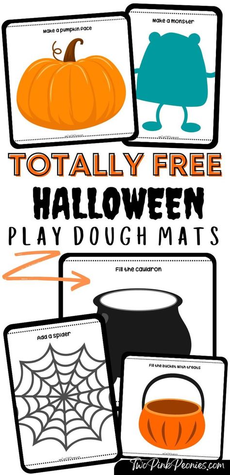 text totally free Halloween play dough mats with mock ups of the play dough mats Halloween Playdoh, Pumpkin Pie Playdough, Halloween Play Dough, Pumpkin Lesson Plans, Easy Halloween Games, Pumpkin Lessons, Halloween Lesson Plans, Halloween Centers, Playdoh Mats