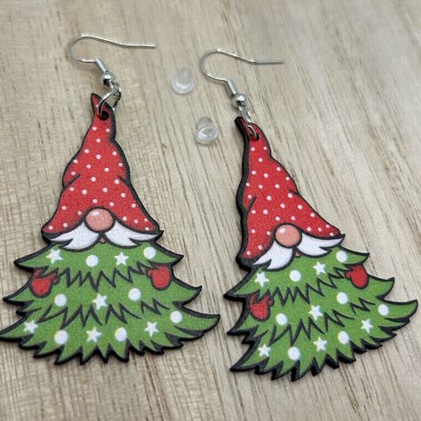 New Christmas Tree Gnome Wooden Dangle Fashion Earrings Check Out My Closet, Many More Earrings, Jewelry, Gift Ready Bundles And Other Fun Thing. Bundle & Save Fall Gnome Earrings, Gnome Earrings For Christmas, Gnome Jewelry, Christmas Gonk Earrings, Winter Gnome Clay Earrings, Tree Gnome, Christmas Gnomes, Christmas Gnome, Earrings Color