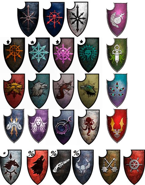 Gallery of all coat of arms in series updated for 2.2 patch. Total War Warhammer 3 https://www.reddit.com/r/totalwar/comments/y90044/full_gallery_of_all_coat_of_arms_in_series/ Warhammer Symbols, Warriors Of Chaos, Total Warhammer, Warhammer Armies, Heraldry Design, Fantasy Battle, Warhammer Art, Warhammer Fantasy, God Art